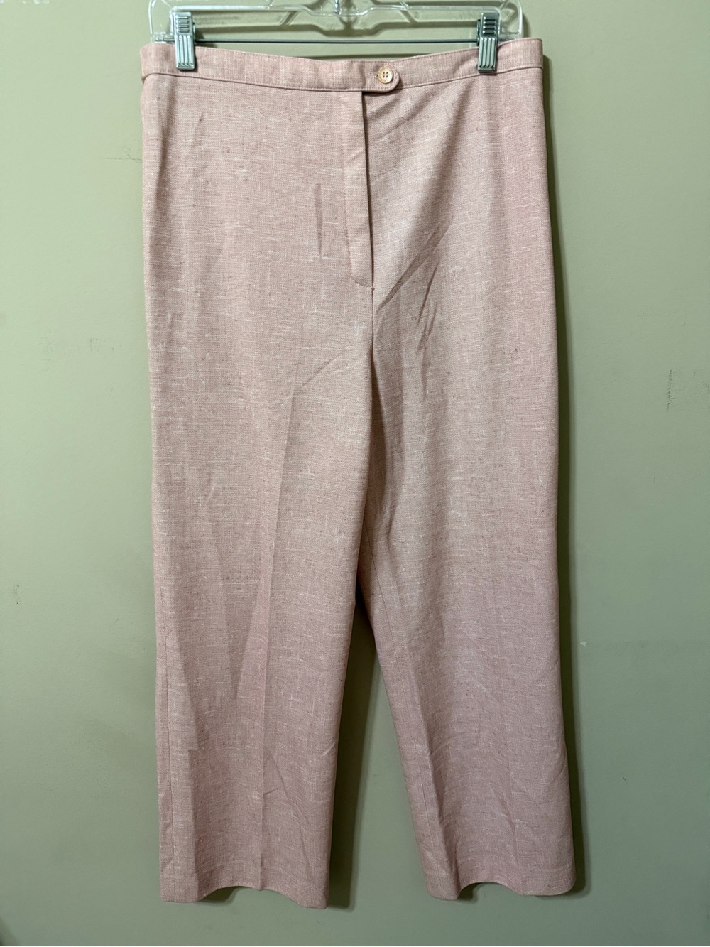 Women's Tailored Straight Leg work dress church Trousers Pink silk blend 16 euc